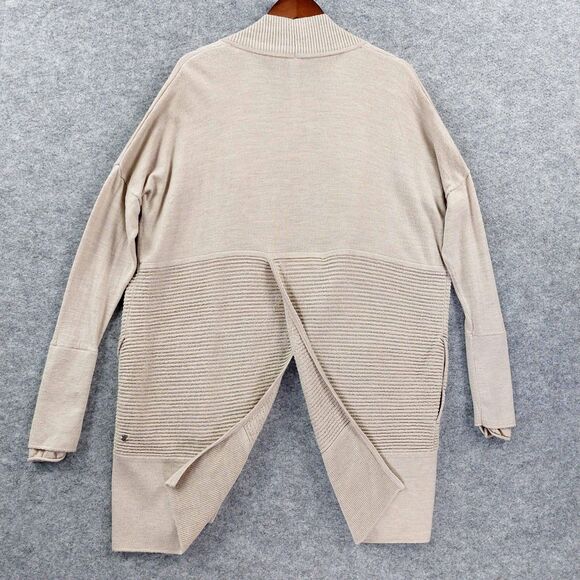 Lululemon Cardigan Womens Sz 8 Merino Wool Ribbed Open Front Sweater Jacket - Picture 12 of 15